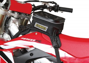 Photo showing SE-3060 Hurricane Dual Sport/Enduro Waterproof Tank Bag installed on Honda Tank